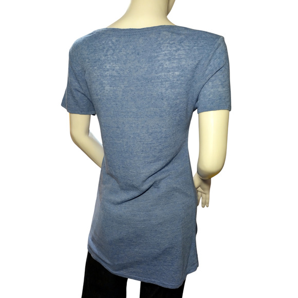 Mossimo Womens Pullover Cap Sleeve V-neck Tee Shirt Blue Size Small - Picture 12 of 16